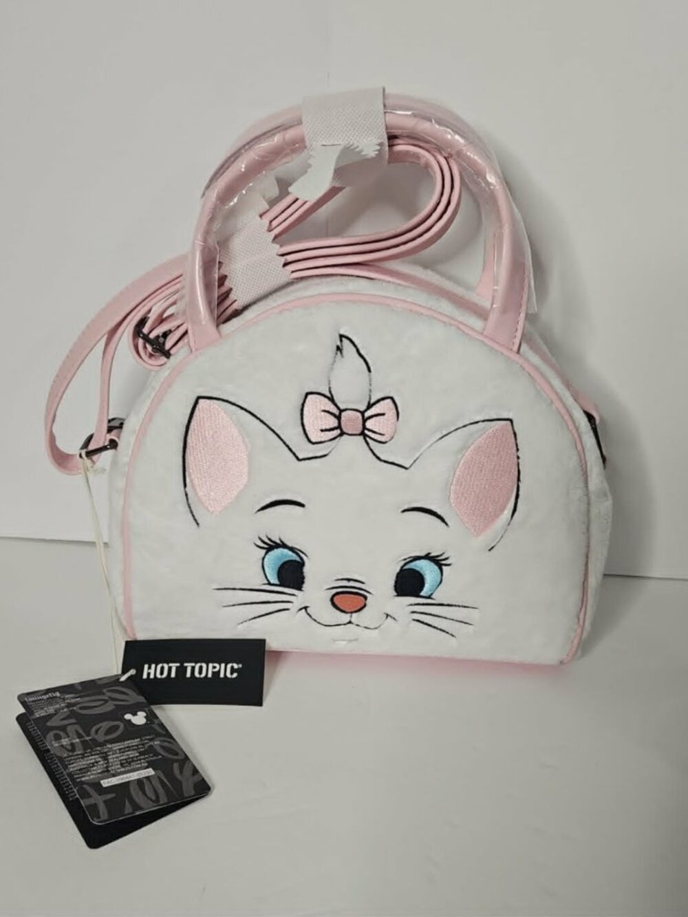 NWT Loungefly Disney The Aristocats Marie Fuzzy Dome Crossbody Bag